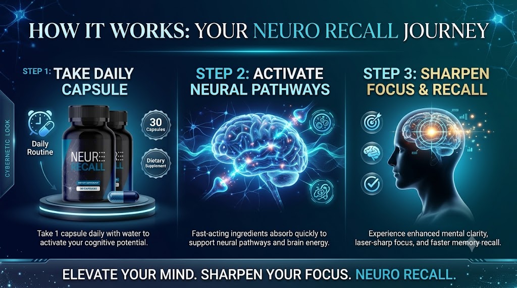 How NeuroRecall works: daily capsule, activate pathways, sharpen focus